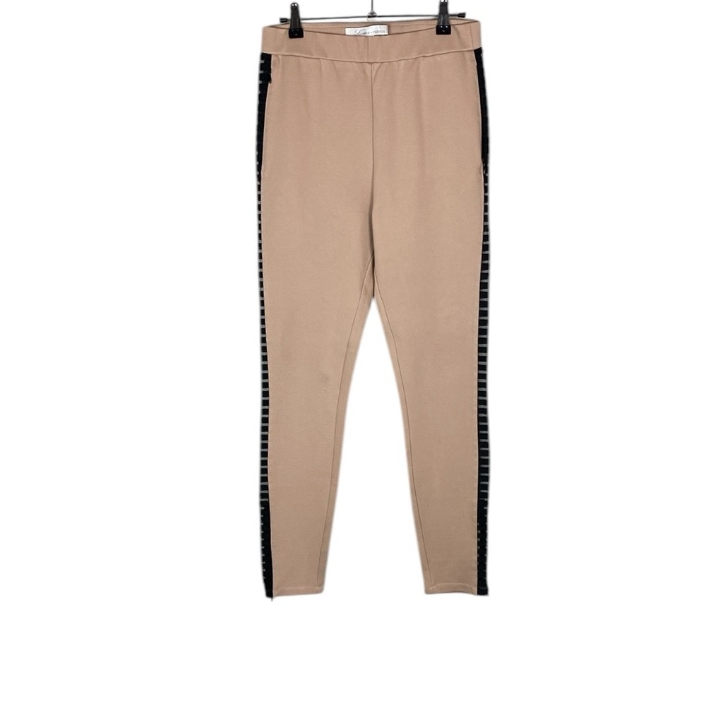 Lovers + Friends tan sheer side legging pants